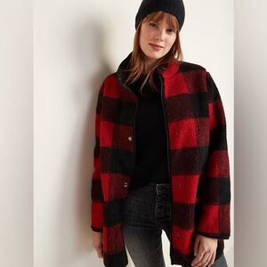 Plaid Sherpa Coat